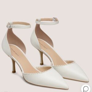 Stuart Weitzman Marilyn White Pointed Heels